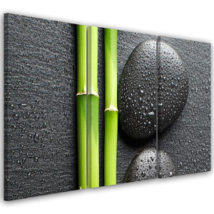 OBRAZ TRYPTYK Kamienie Bambus Zen Spa 60x30
