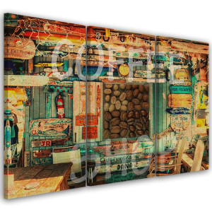 OBRAZ TRYPTYK Kawa Abstrakcja 120x60