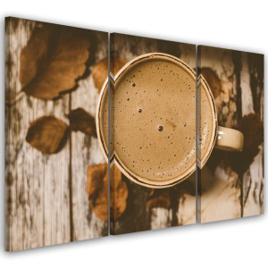OBRAZ TRYPTYK Kawa Vintage Retro 120x60