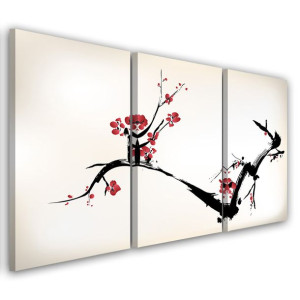 OBRAZ TRYPTYK Kwiat Wiśni Japonia Natura 60x30