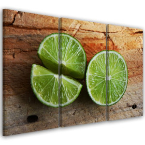 OBRAZ TRYPTYK Limonka Owoc 60x40