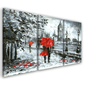OBRAZ TRYPTYK Londyn Spacer Big Ben 120x60