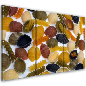 OBRAZ TRYPTYK Makaron Jedzenie 120x60