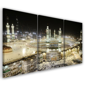 OBRAZ TRYPTYK Mekka Meczet 120x80