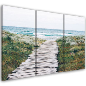 OBRAZ TRYPTYK Morze Plaża 60x30