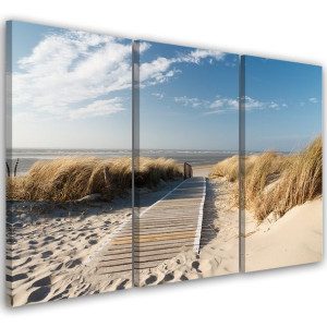 OBRAZ TRYPTYK Morze Plaża Natura 120x60