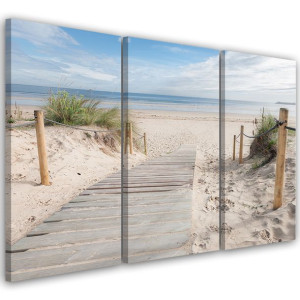 OBRAZ TRYPTYK Morze Plaża Widok 120x80