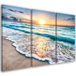OBRAZ TRYPTYK Morze Plaża Woda 120x80