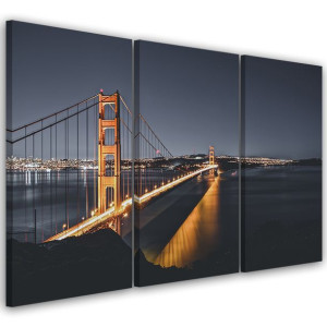 OBRAZ TRYPTYK Most Golden San Francisco 60x40