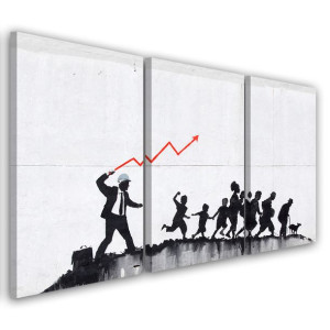 OBRAZ TRYPTYK Mural Banksy Graffiti 120x60