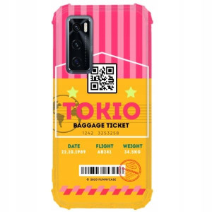 Etui ANTI-SHOCK do VIVO V20 SE Bilet Podróż Wzory