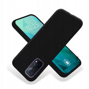 Etui Case Matowe Czarne+Szkło 9H do OPPO A74 5G