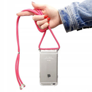 Etui Crossbody Do Oppo F17 Różowy Sznurek Case