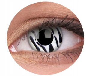 Soczewki kolorowe kontaktowe Crazy Lens Zebra, 2 szt. zmieniające kolor