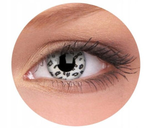 Soczewki kolorowe kontaktowe Crazy Lens White Leopard 2 szt. roczne