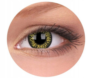 Soczewki kolorowe kontaktowe Crazy Lens Yellow Exlipse 2 szt. roczne