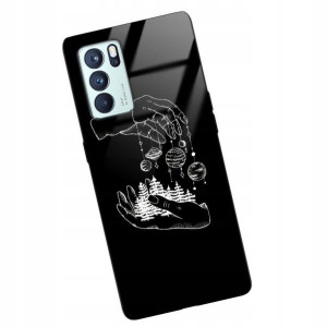 Etui GLASS do OPPO RENO 6 PRO KOSMOS Księżyc Wzory