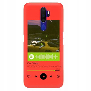 Etui Matowe do OPPO A11X Czerwony Spotify Wzory