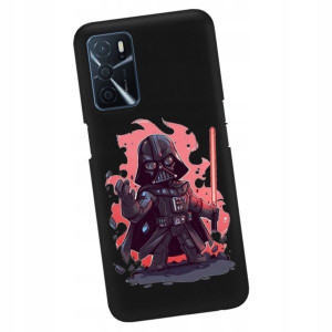 Etui Matowe do OPPO A16 Czarny Gry Filmy Wzory