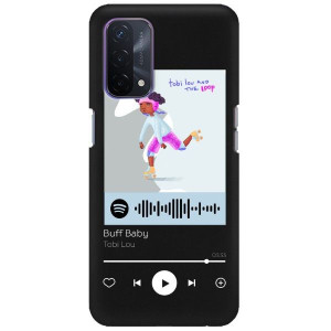 Etui Matowe do OPPO A54 5G Czarny Spotify Wzory