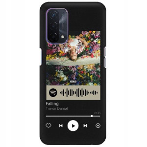 Etui Matowe do OPPO A74 5G Czarny Spotify Wzory
