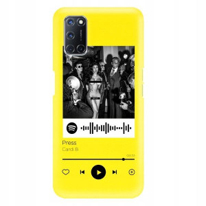 Etui Matowe do OPPO A92 ŻÓŁTY Spotify TOP Wzory