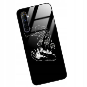 Etui GLASS do REALME 6 Case KOSMOS Księżyc Wzory