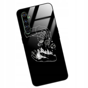 Etui GLASS do REALME X50 PRO KOSMOS Księżyc Wzory
