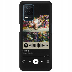Etui Matowe do REALME V13 5G Czarny Spotify Wzory