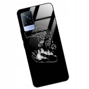 Etui GLASS do VIVO V21 Case KOSMOS Księżyc Wzory