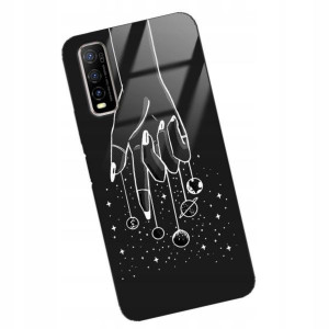 Etui GLASS do VIVO Y70s Case KOSMOS Księżyc Wzory