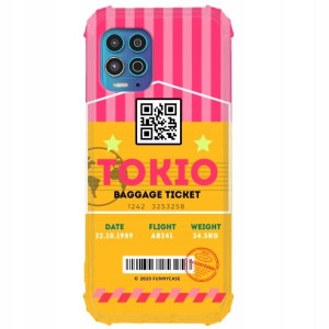 Etui ANTISHOCK do MOTOROLA G100 Bilet Podróż Wzory