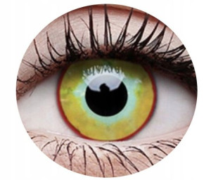 Soczewki kolorowe kontaktowe Crazy Lens Yellow Plague 2 szt. roczne