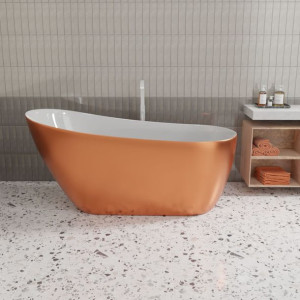 Wanna wolnostojąca METALLIC 150 cm akrylowa z przelewem STILLA