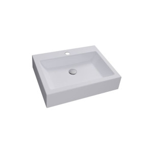 Umywalka nablatowa prostokątna 50 x 43 cm z konglomeratu SINGUR WHITE CREAM