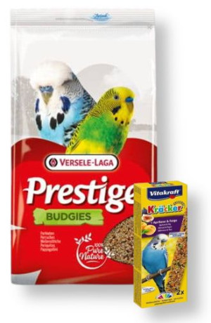 VERSELE-LAGA Budgies 4kg - pokarm dla papużek falistych + Vitakraft Kracker