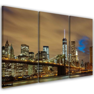 OBRAZ TRYPTYK Nowy Jork Most USA Manhattan 120x60
