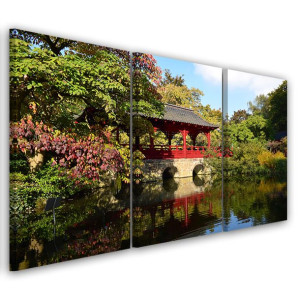 OBRAZ TRYPTYK Ogród Japonia Krajobraz obraz 60x30