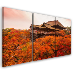 OBRAZ TRYPTYK Ogród Japonia Pejzaż 120x60
