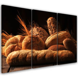 OBRAZ TRYPTYK Pieczywo Chleb 90x60