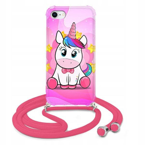 Etui CROSSBODY do IPHONE 12 MINI RÓŻ Bajkowe Wzory