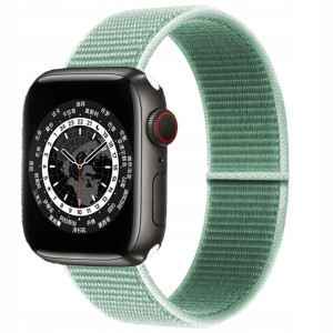 Pasek 42-44mm Na Rzep Do Apple Watch Miętowy