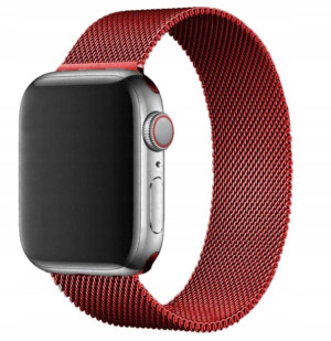 Pasek Metalowy 42-44mm Do Apple Watch Czerwony