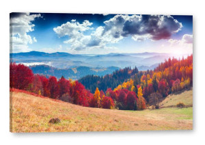 Obraz na płótnie Jesienny Las w Górach 120x80 (4299)