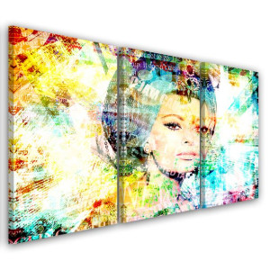 OBRAZ TRYPTYK Sophia Loren 120x60