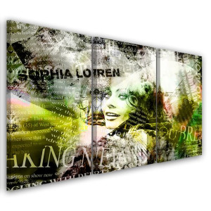 OBRAZ TRYPTYK Sophia Loren 120x60