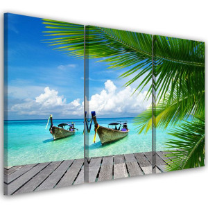 OBRAZ TRYPTYK Tropikalna Plaża 60x40