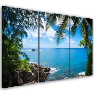 OBRAZ TRYPTYK Tropikalna Wyspa 120x60