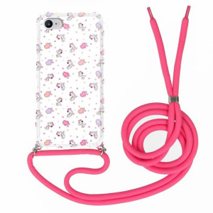 Etui Crossbody Do Samsung S21 Plus Różowy Wzory
