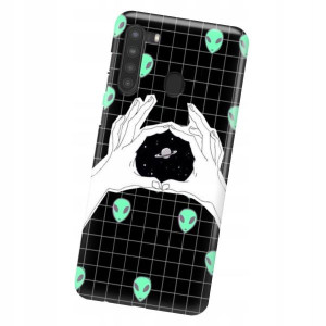 Etui do SAMSUNG A21 Obudowa KOSMOS Księżyc Wzory